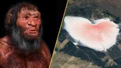 On the left, a reconstruction of a Denisovan. On the right, Salinas Las Barrancas.
