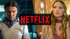 (L to R) Millie Bobby Brown as Eleven in "Stranger Things" season 5 on Netflix; Olivia Holt as Sophia in "Jingle Bell Heist" on Netflix.