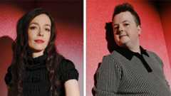 BAFTA Breakthrough 2023; two people photographed on blue and red backgrounds