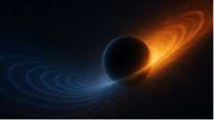 Gravitational waves ripple out from daughter black hole created by black hole merger