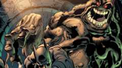 A screenshot of Clayface and Batman during a Johnny Williams comic