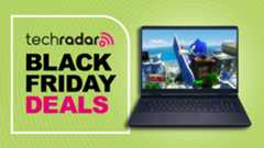 Alienware 16 Aurora gaming laptop against a light green TechRadar deals background