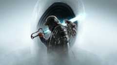 The key art for Hell is Us, showing Remi with his equipment - military poncho, laser sword, and drone - in front of a Hollow Walker&#039;s milky white face