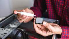 A man with thermal grease