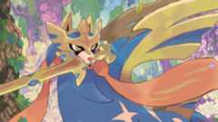 Zacian holding a sword amongst a forest in art from Pokemon Phantasmal Flames
