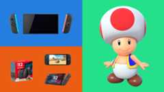 An array of Nintendo Switch characters and consoles. 