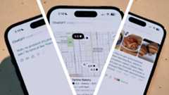 Three phones showing ChatGPT's voice mode in action