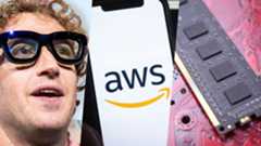 Mark Zuckerberg, iPhone with AWS logo and Ram stick