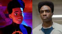 Miles Morales as he appears in Spider-Man: Across the Spider-Verse, McLaughlin starring in season 5 of Stranger Things. 
