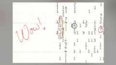 &quot;Wow!&quot; signal printout. The comment on the side inspired the event&#039;s name.