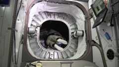 Astronaut Floats into Inflatable ISS Habitat for First Time
