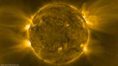 Solar Orbiter took this image of the sun during its close approach in March 2022. At that time, the spacecraft was closer to the star than the solar system&#039;s innermost planet Mercury.