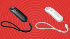 Kobo Remote page turners in black and white colorways on a red background