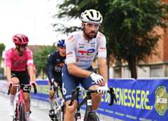 PONTEDERA, ITALY - SEPTEMBER 10: Pierre Latour of France and Team TotalEnergies prior to the 97th Giro della Toscana - Memorial Alfredo Martini 2025 a 189.4km one day race from Pontedera to Pontedera / #UCIWT / on September 10, 2025 in Pontedera, Italy. (Photo by Luc Claessen/Getty Images)
