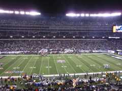 Metlife stadium at night