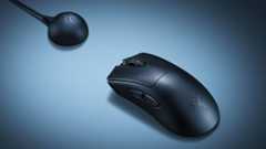 A Razer DeathAdder V4 Pro in a spotlight