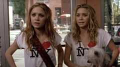 Mary-Kate and Ashley Olsen wearing "I Love New York" T-shirts in New York Minute