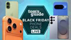 A bunch of phone with Black Friday badge in the middle.