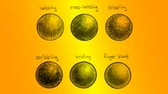 Shading circles as a sketchbook warmup exercise