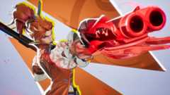 Marvel Rivals: A close-up of Elsa Bloodstone aiming her glowing-red shotgun at the camera.