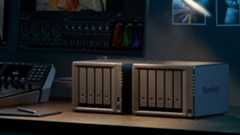 The Synology DiskStation DS925+ and DX525 NAS units placed on a desk