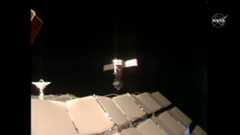 A view of the Soyuz MS-20 spacecraft departing the International Space Station on Dec. 19, 2021.