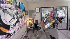 An artist studio in an office building