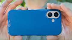 Gripmunk case for iPhone 17 held in hand