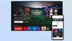 NFL Sunday Ticket on YouTube shown on a TV and phone