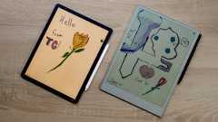 Kindle Scribe Colorsoft vs ReMarkable Paper Pro on a table alongside each other