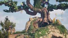 Image of a bonsai from a demo scene of Nvidia RTX Mega Geometry