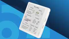 The white Kobo Libra Colour as the best ereader on a blue background