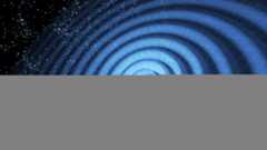 An artist's illustration of two black holes merging and creating ripples in spacetime known as gravitational waves.