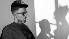 A photorealistic 3D render made in Blender that looks like a photo of a man wearing a baseball cap with a woman approaching him as a shadow