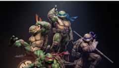 A crop shot of Sergio Khazo's 3D render Teenage Mutant Ninja Turtles Diorama