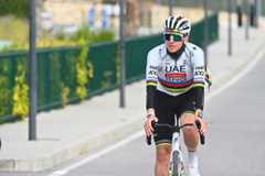 Tadej Pogačar during a December training ride