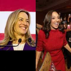 Mikie Sherrill and Mary Sheffield celebrate their election-night victories in New Jersey and Detroit.