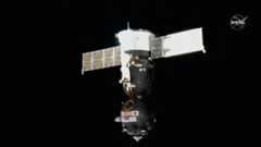 A view of the Soyuz MS-20 spacecraft departing the International Space Station on Dec. 19, 2021.