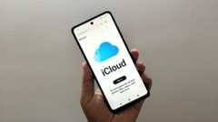 android smartphone showing apple icloud homepage in google chrome