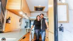DIY Sprinter Camper Conversion Has Huge Kitchen And A Bed On An Elevator