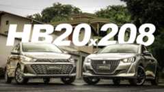 Hyundai HB20 Limited Plus vs. Peugeot 208 Style: Disfarce da entrada