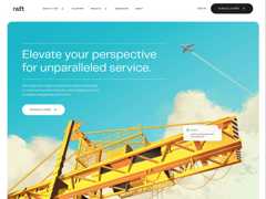 Screenshot from the "hero" section of the Raft.ai website. Webflow development by Flowman!