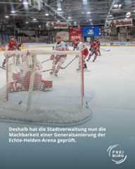 Dieser Alternativtext wurde KI-generiert: Eine Schwarz-Weiß-Fotografie zeigt eine Eishockey-Szene in einer Halle. Spieler sind dabei, das Tor zu verteidigen oder einen Schuss zu versuchen.