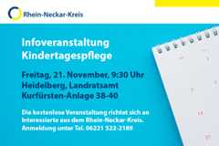 Infografik mit dem Termin: 21.11., 9:30 Uhr, Landratsamt Heidelberg, Anmeldung unter 06221 522-2189