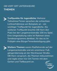 Dieser Alternativtext wurde KI-generiert: Schwarz-weißes Bild mit Text. Es handelt sich um einen Ausschnitt einer Dokumentation oder eines Berichts, der Themen und Treffpunkte für Jugendliche behandelt.