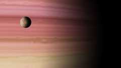 طراحی نمایی از مشتری و یکی از اقمار آن