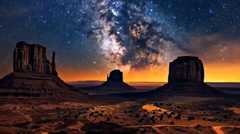 طلوع شگفت‌انگیز راه‌شیری بر قلب دره اسطوره‌ها