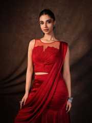 Meenakshi Chaudhary Brings Fire In Red Outfit