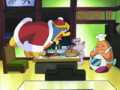 King Dedede berates Chef Kawasaki for his cooking.