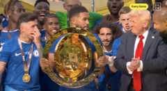 Donald Trump Chelsea Club World Cup trophy lift